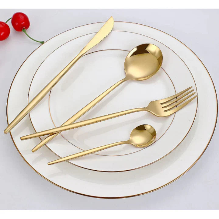 Set de tacamuri AT PERFORMANCE®,moderne 24 de piese, Full Gold, 13-21 cm.